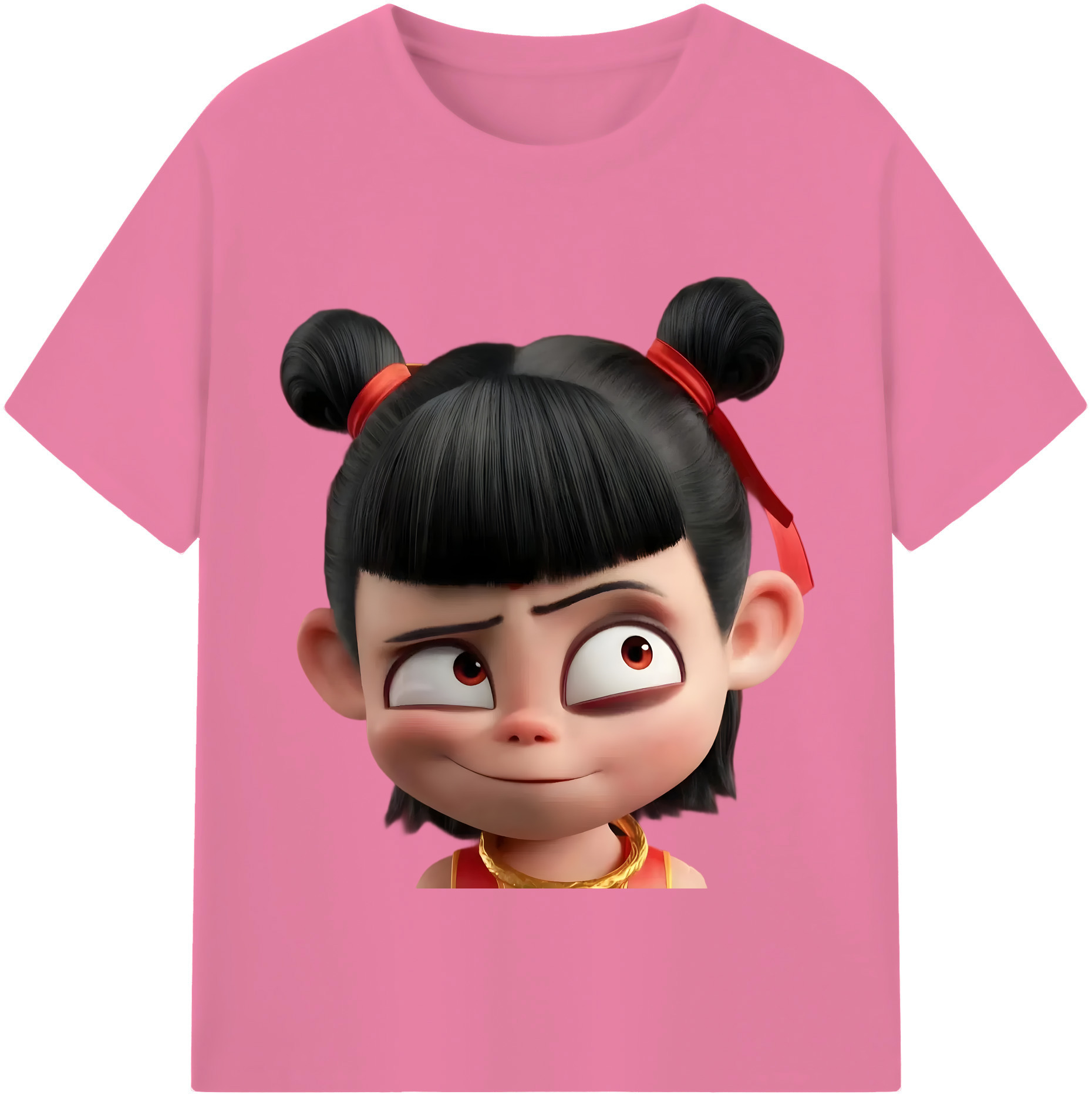 （画像用） Ne Zha 2 ナタ 魔童の大暴れ 綿100％半袖Tシャツ（フロントプリント）